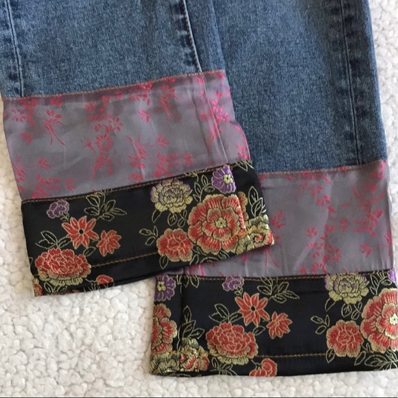 Anthropologie Pilcro Medium Blue Wash Slim Boyfriend Patchwork Jeans Size 27 - Picture 4 of 12